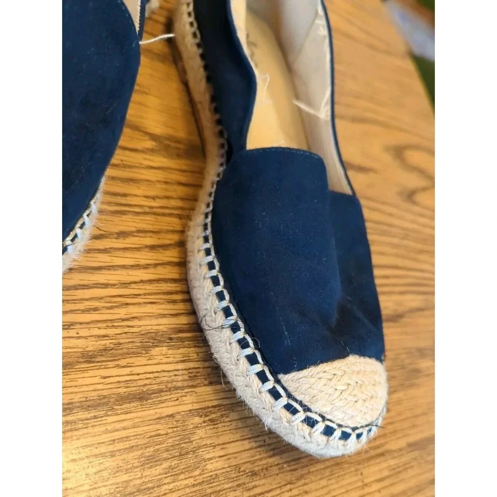 Ellos Women's Espadrille Flat Shoes Size 8.5 M Navy Suede‎